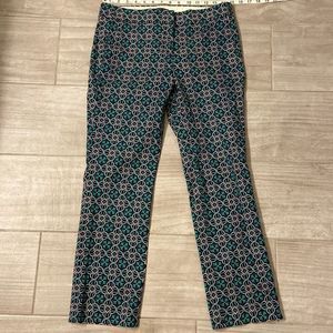 J Crew Pink and Green Cropped Trousers in Women’s Size 2